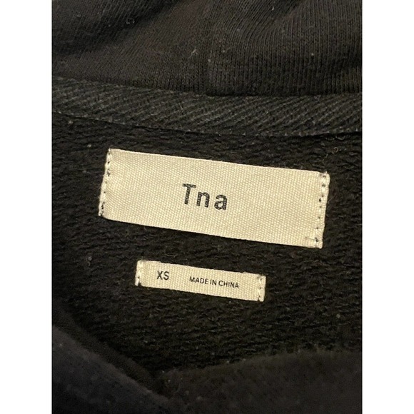 TNA Sweat Fleece Pullover Hoodie Sweatshirt Black Size XS Embroidered Oversized - Picture 3 of 8